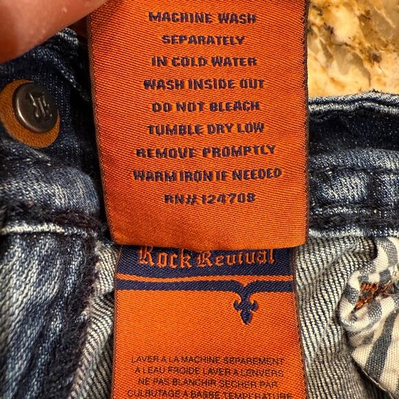 Rock Revival Gina Skinny Jeans Womens Size 29 x 30.5 with Embellished Pockets - Picture 8 of 10